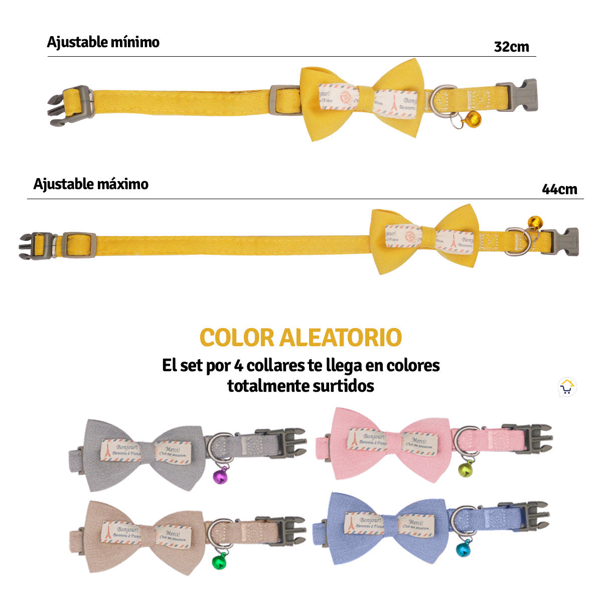 Collar Corbatin Con Cascabel MAS44