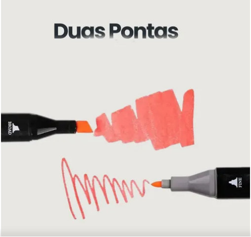 Conjunto de marcadores de ponta dupla x 80
